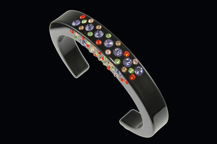 Diva Black Handmade Acrylic Crystal Bracelet
